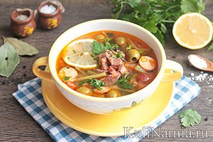Солянка суп рецепт классический с колбасой