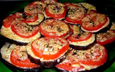 Баклажаны жареные с помидорами и чесноком рецепт