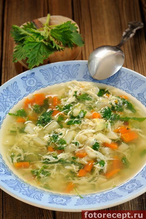 Суп с крапивой и клецками