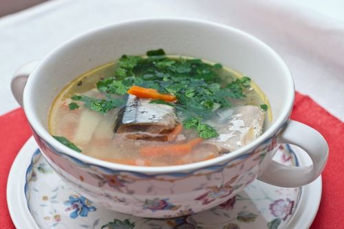 Рецепт суп из консервированной сайры