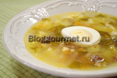 Щавельный суп рецепт с яйцом