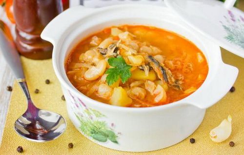 Суп с килькой в томатном соусе рецепт