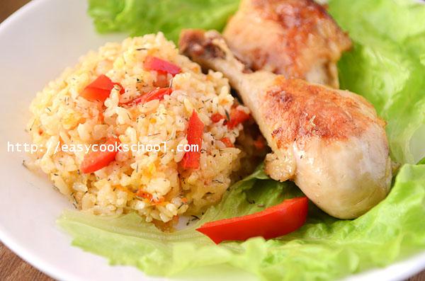 Курица в духовке с рисом рецепт