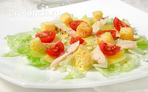 Рецепт салат цезарь с курицей
