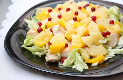 Рецепт салат с ананасом