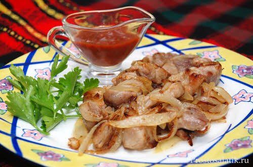 Рецепт свинины на сковороде с луком