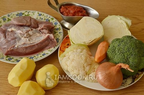 рецепт мясо тушеное с овощами