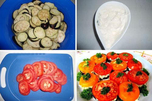 Баклажаны с чесноком и помидорами рецепт