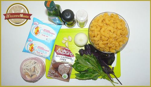 Макароны в сливочном соусе с морепродуктами рецепт